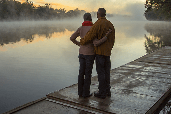 Couple contemplating retirement. Sandy Spring Bank.