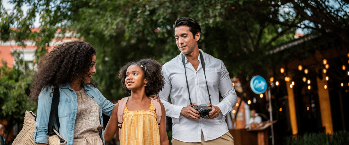 Happy family walking. Sandy Spring Bank Advance Banking.